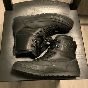 Unisex All Black Waterproof Converse Winter Boots